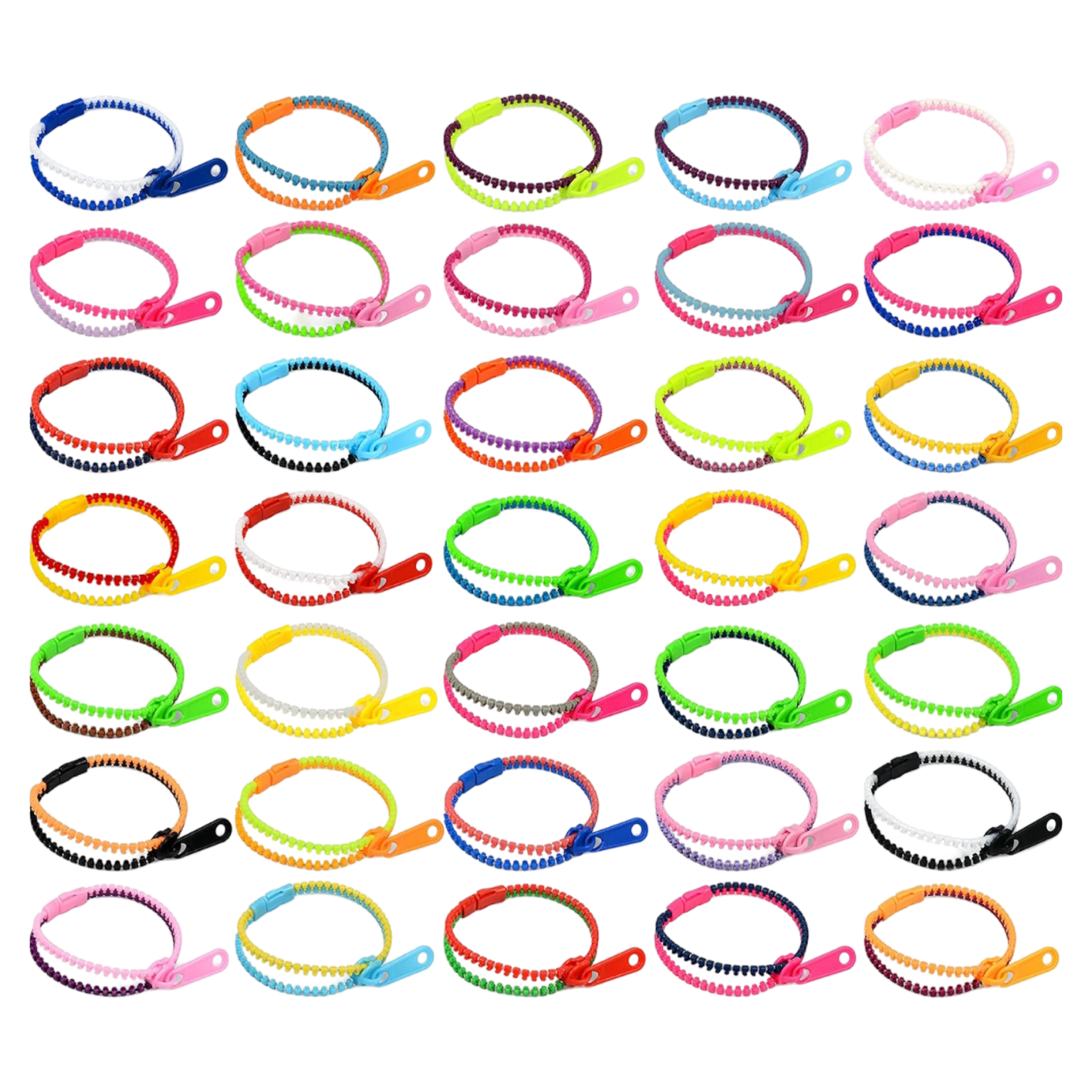 100 Pack Zipper Bracelets